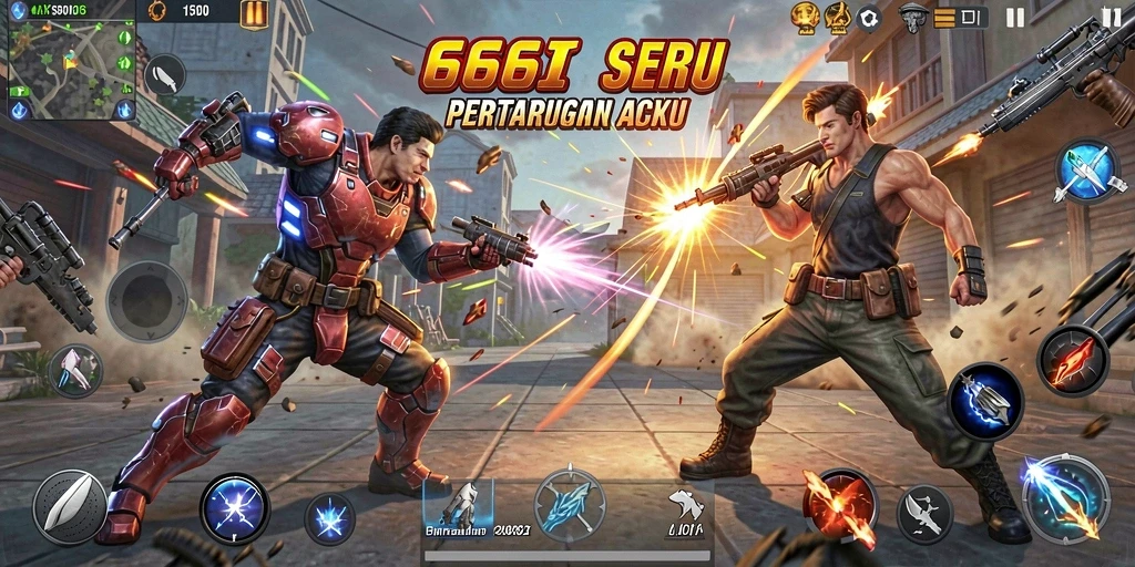 Tangkapan layar utama gameplay <strong>666I</strong> yang mendebarkan dan penuh aksi.