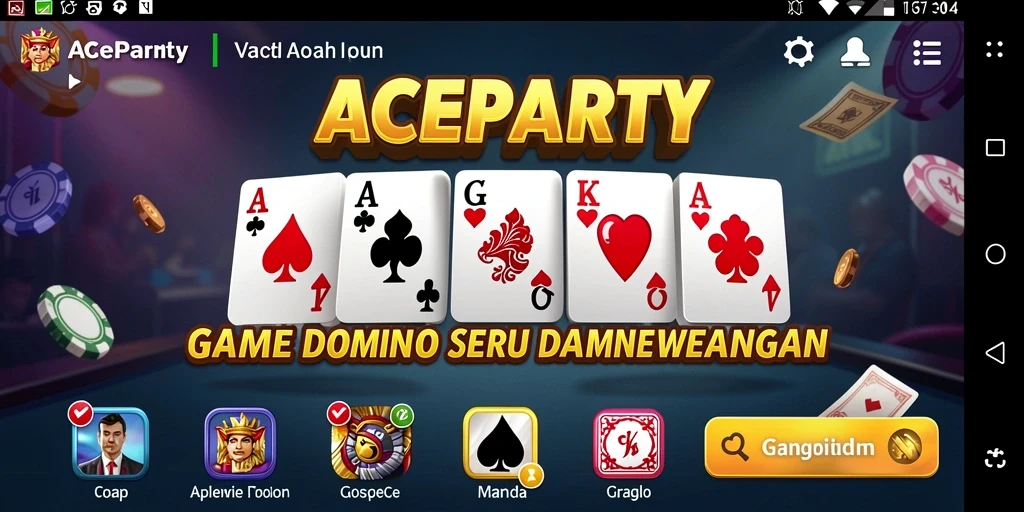 Gameplay seru di ACEPARTY yang menampilkan aksi domino.