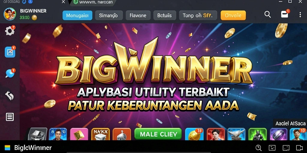 Tangkapan layar aplikasi BIGWINNER dengan fitur menarik dan antarmuka intuitif.