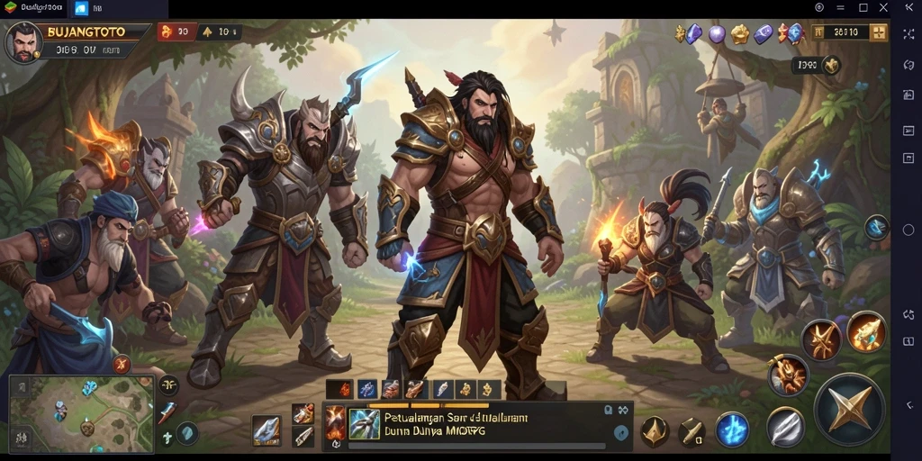 Screenshot BUJANGTOTO menampilkan aksi pertempuran yang seru dalam game MMORPG.
