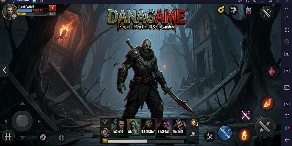 Tampilan penuh ketegangan dalam gameplay HOROR