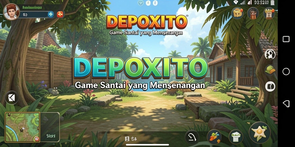 Tampilan gameplay DEPOXITO yang ceria dan menarik.