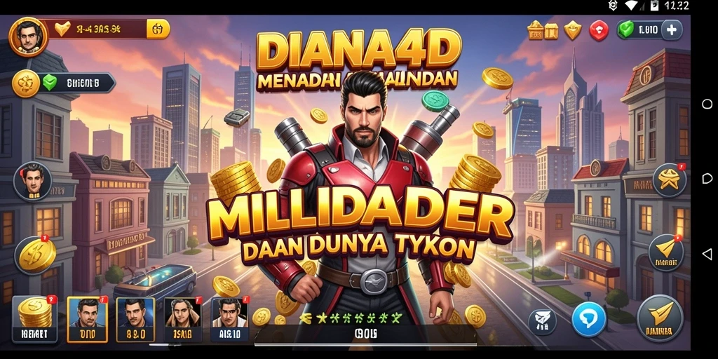 Screenshot gameplay DIANA4D menampilkan grafik dan strategi Tycoon yang menarik.