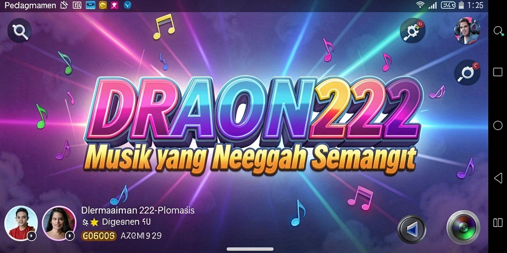Tampilan utama DRAGON222 saat gameplay musik yang penuh semangat.