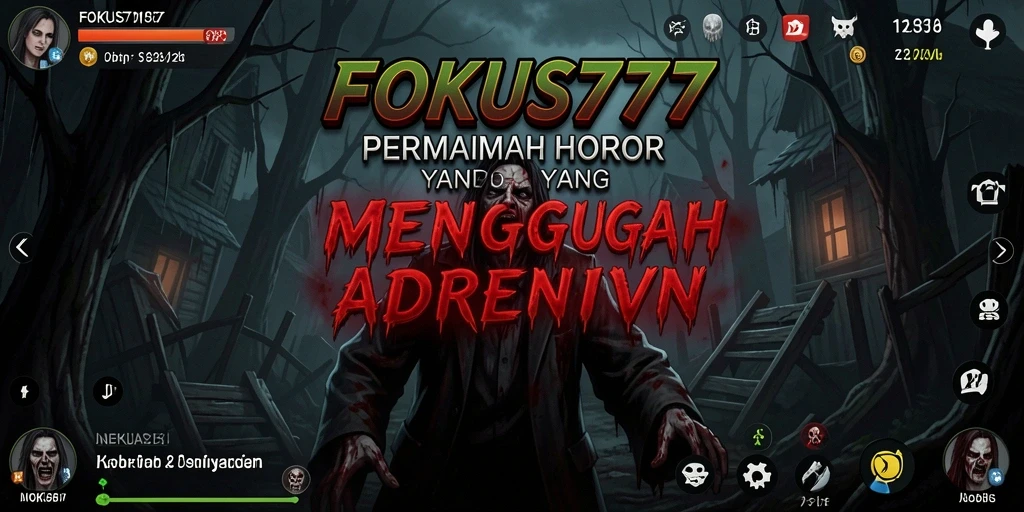 Tampilan gameplay menakutkan dari FOKUS777 dengan suasana angker.