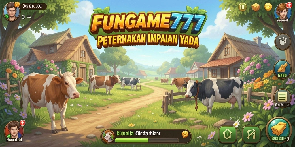 Tampilan gameplay seru di <strong>FUNGAME777</strong> dengan aktivitas pertanian.