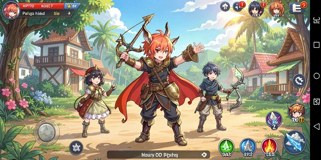 Tampilan gameplay HPTOTO dengan karakter anime yang dinamis.