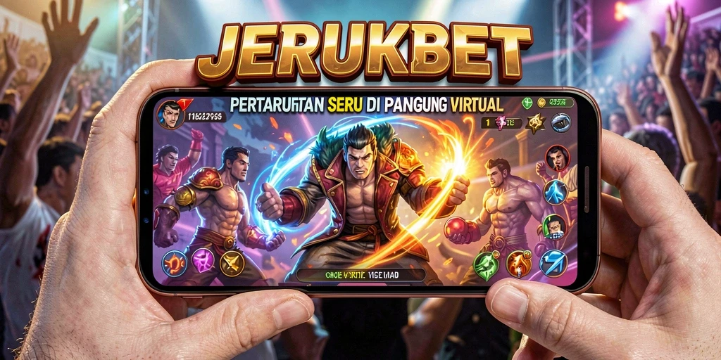 Gameplay JERUKBET yang intens dengan pertarungan seru antar karakter.