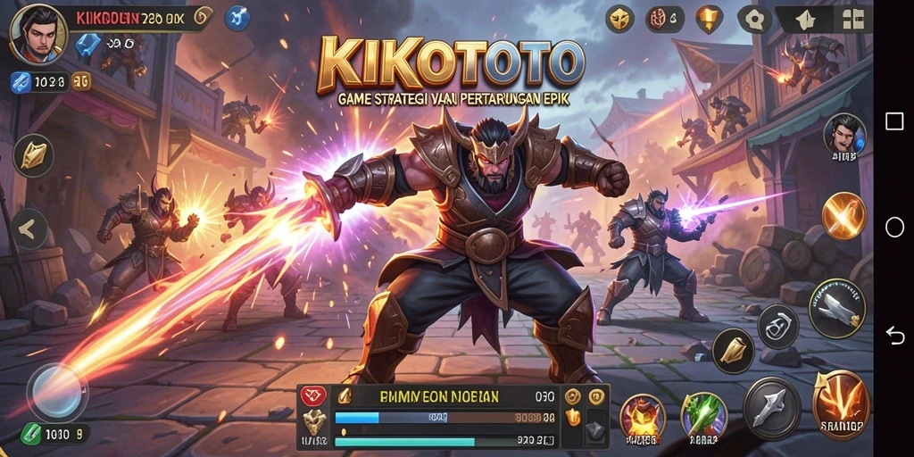 Screenshot KIKOTOTO menampilkan aksi pertempuran strategi yang mendebarkan.