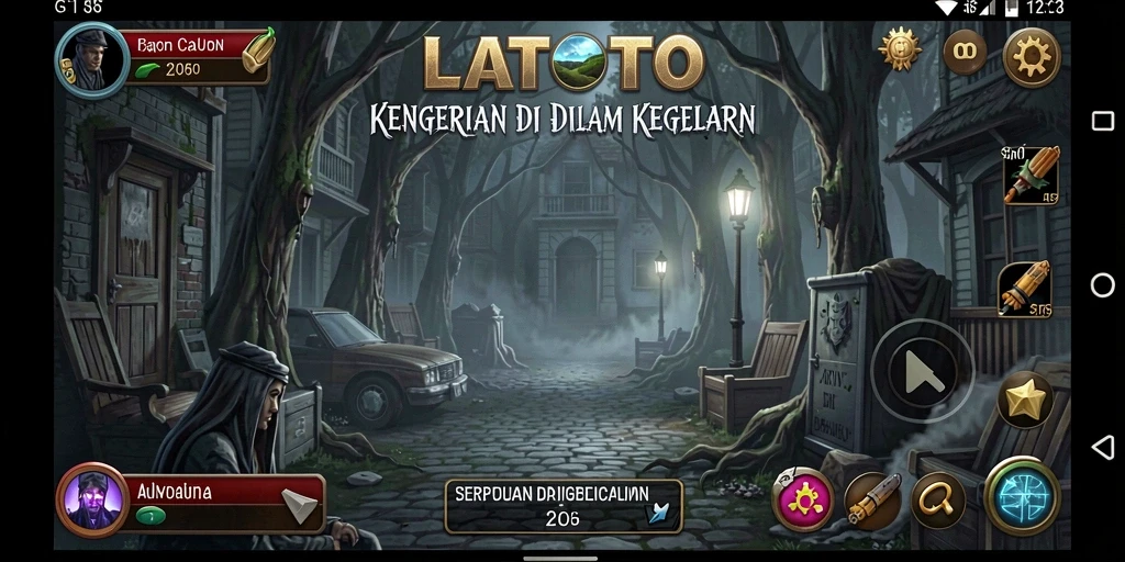 Screenshot LATOTO menampilkan aksi seram dan atmosfer mendebarkan.