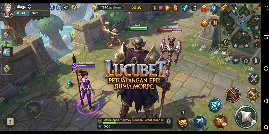 Menampilkan gameplay LUCUBET yang seru dalam dunia MMORPG.