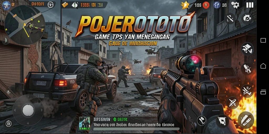 Screenshot gameplay POJEROTOTO yang mendebarkan dalam mode TPS.