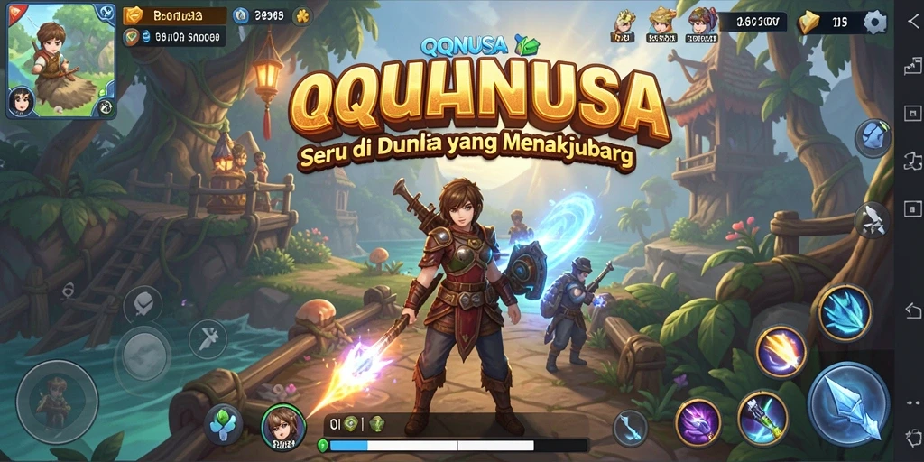 Tampilan gameplay QQNUSA yang menawan dengan latar belakang yang memukau.