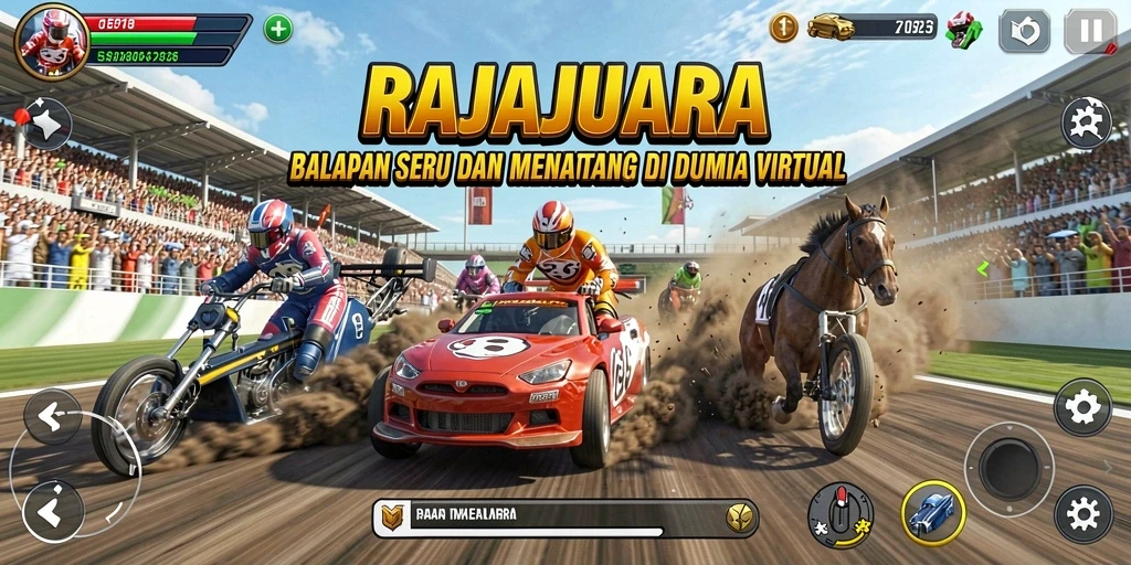 Tampilan gameplay Racing yang seru dan menggembirakan di RAJAJUARA.
