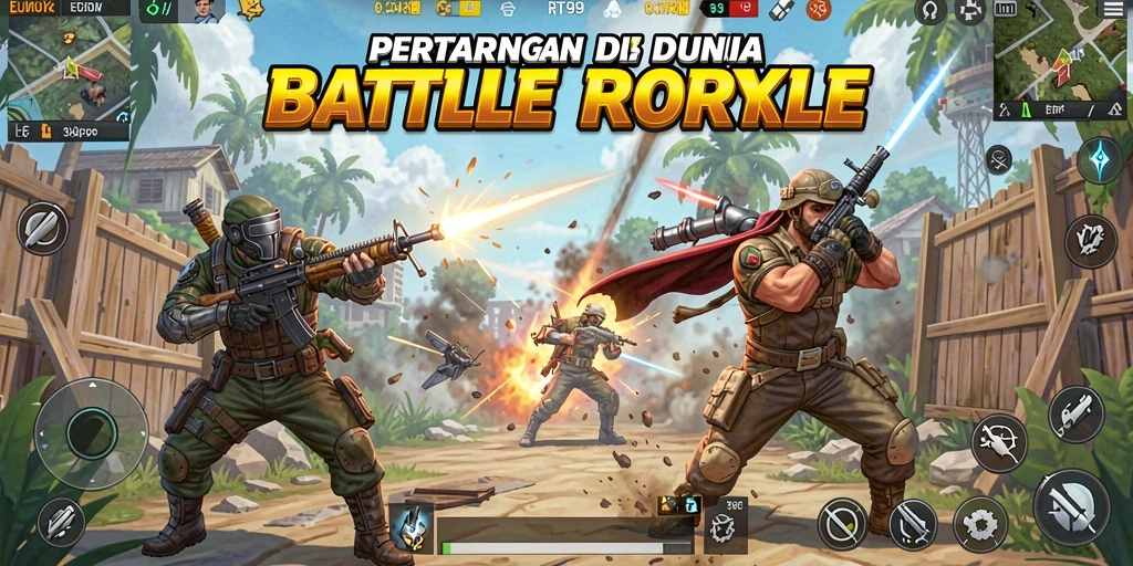 Tangkapan layar pertarungan sengit di dalam RT99 Battle Royale.