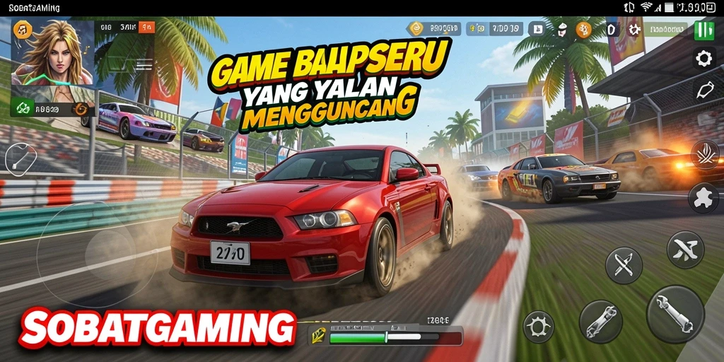 Tampilan gameplay Racing yang mendebarkan dan penuh aksi.