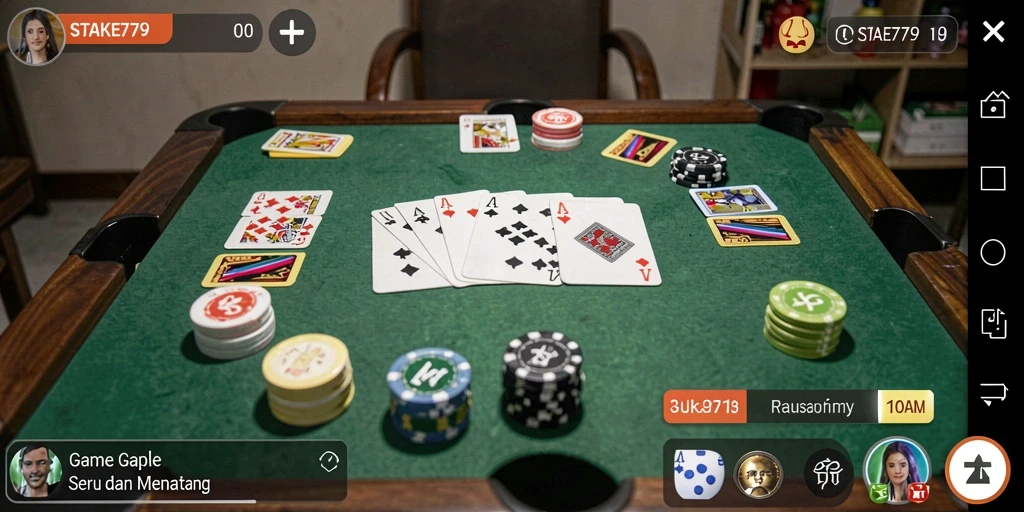 Tampilan gameplay Gaple yang menarik dan mudah dimengerti.
