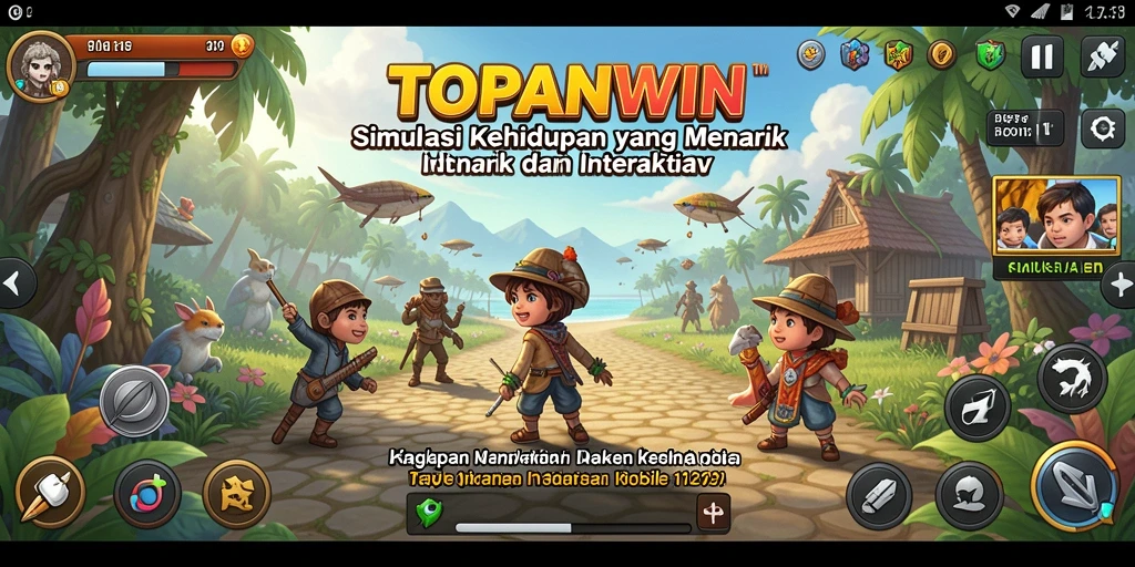 Screenshot gameplay yang menampilkan interaksi karakter dalam <strong>TOPANWIN</strong>.